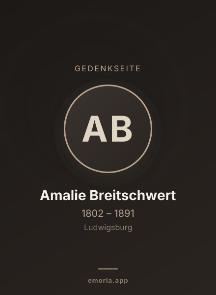 Gedenkportrait von Amalie Breitschwert