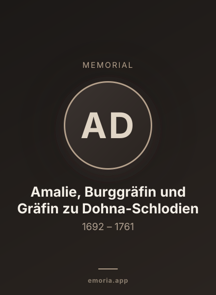 Memorial portrait of Amalie, Burggräfin und Gräfin zu Dohna-Schlodien