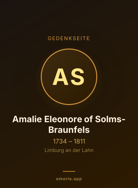 Gedenkportrait von Amalie Eleonore of Solms-Braunfels