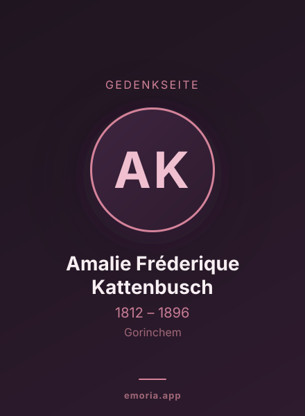 Gedenkportrait von Amalie Fréderique Kattenbusch