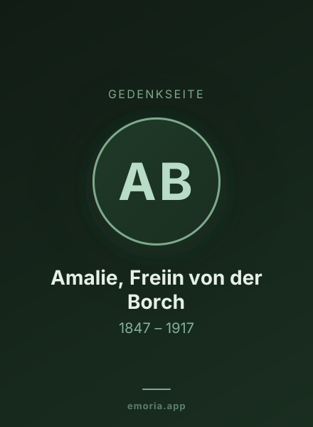 Gedenkportrait von Amalie, Freiin von der Borch