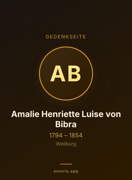 Gedenkportrait von Amalie Henriette Luise von Bibra