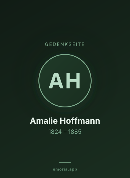 Gedenkportrait von Amalie Hoffmann