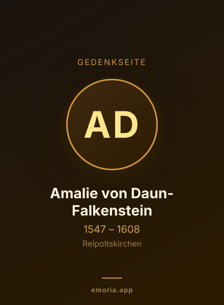 Gedenkportrait von Amalie von Daun-Falkenstein