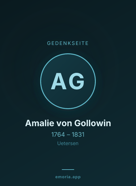 Gedenkportrait von Amalie von Gollowin