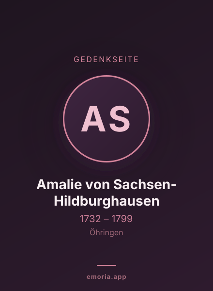 Gedenkportrait von Amalie von Sachsen-Hildburghausen