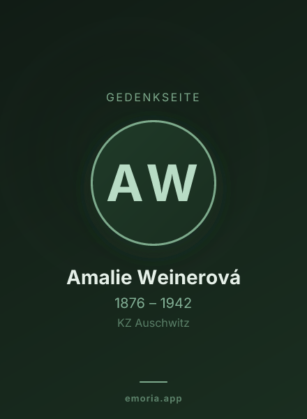Gedenkportrait von Amalie Weinerová