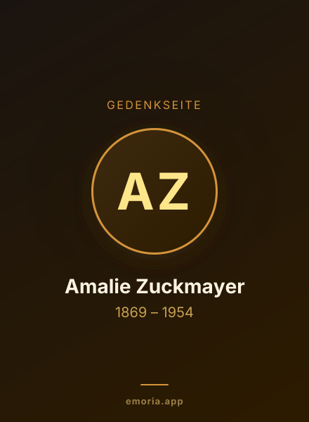 Gedenkportrait von Amalie Zuckmayer