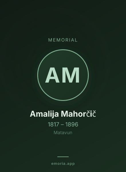 Memorial portrait of Amalija Mahorčič