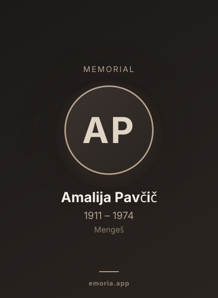 Memorial portrait of Amalija Pavčič