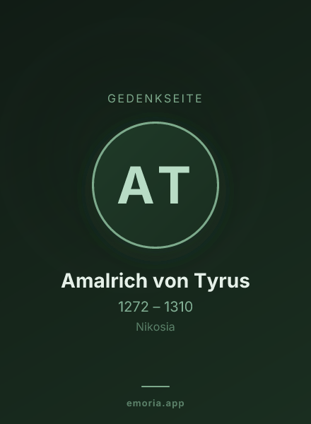 Gedenkportrait von Amalrich von Tyrus