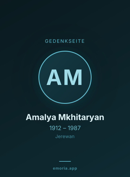 Gedenkportrait von Amalya Mkhitaryan