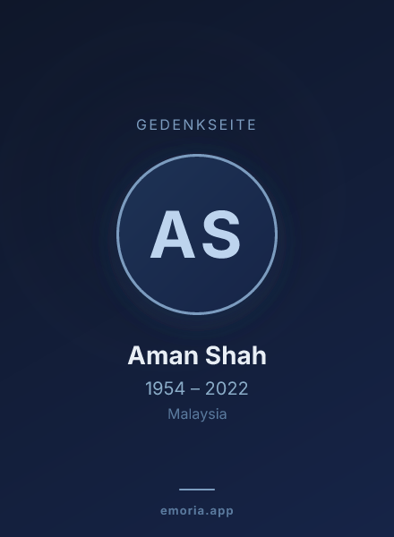 Gedenkportrait von Aman Shah