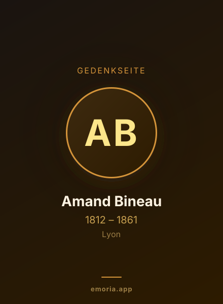 Gedenkportrait von Amand Bineau