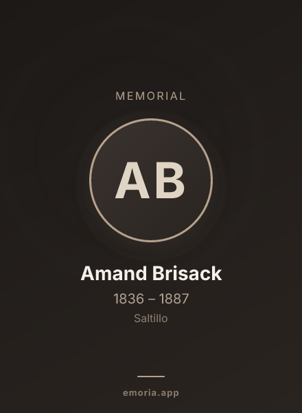 Memorial portrait of Amand Brisack