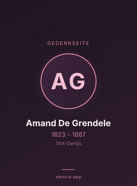 Gedenkportrait von Amand De Grendele