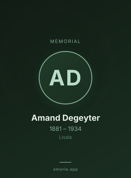 Memorial portrait of Amand Degeyter