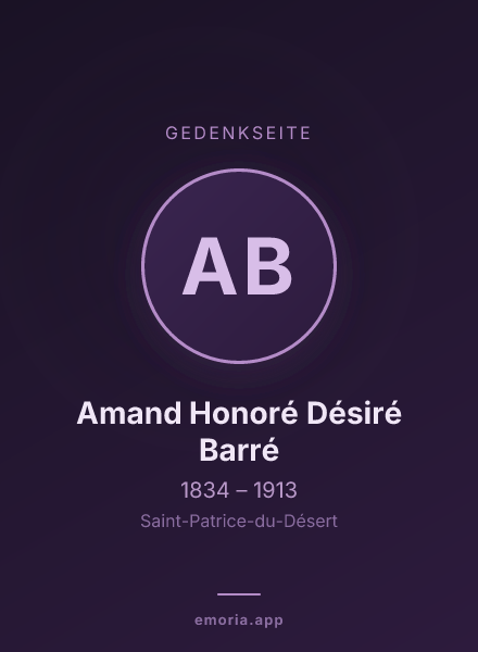 Gedenkportrait von Amand Honoré Désiré Barré