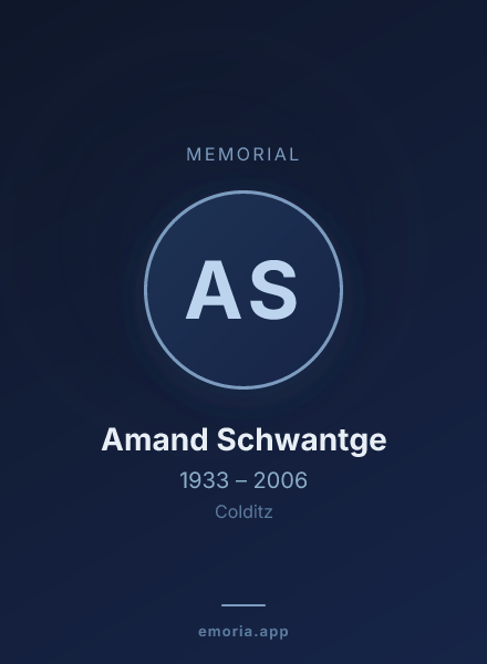 Memorial portrait of Amand Schwantge
