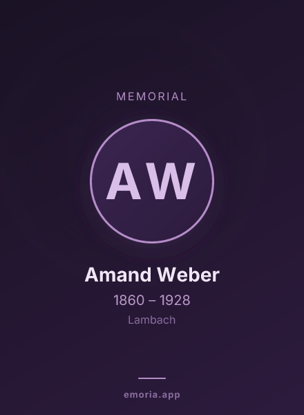 Memorial portrait of Amand Weber