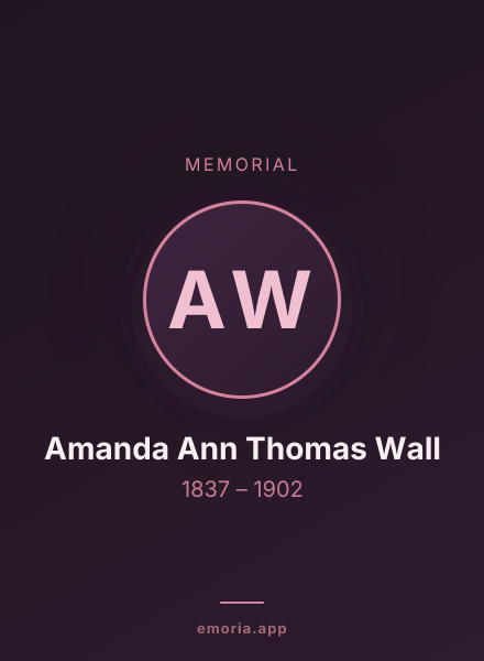Memorial portrait of Amanda Ann Thomas Wall