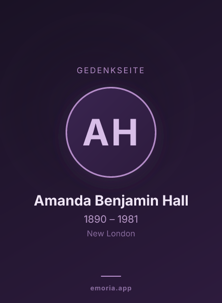 Gedenkportrait von Amanda Benjamin Hall