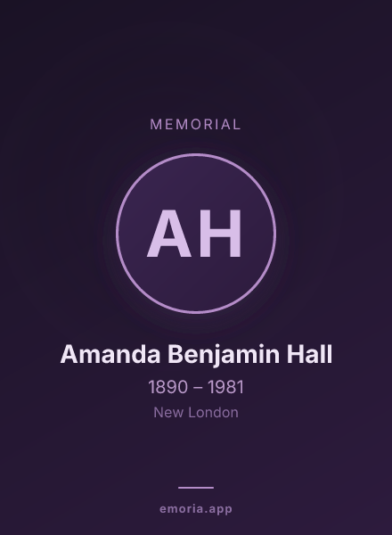 Memorial portrait of Amanda Benjamin Hall