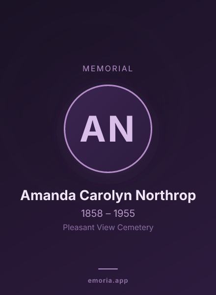 Memorial portrait of Amanda Carolyn Northrop