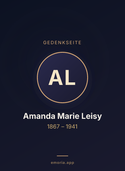 Gedenkportrait von Amanda Marie Leisy