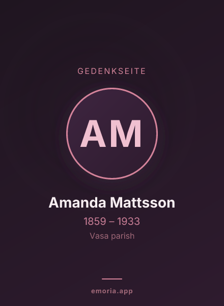 Gedenkportrait von Amanda Mattsson