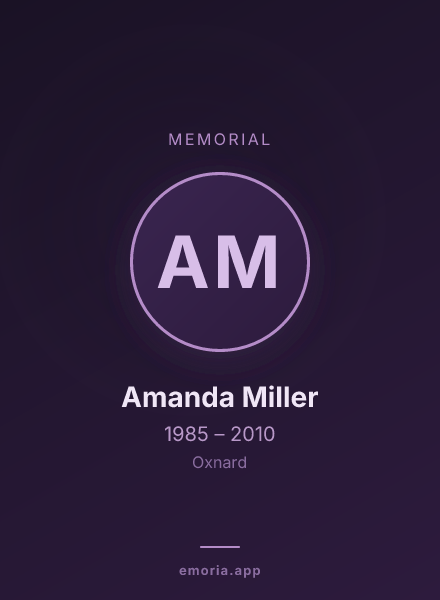 Memorial portrait of Amanda Miller