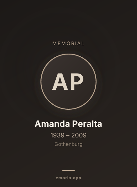 Memorial portrait of Amanda Peralta