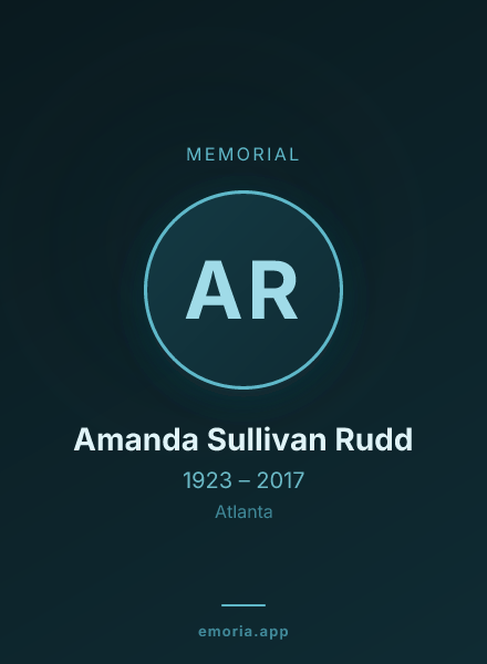 Memorial portrait of Amanda Sullivan Rudd