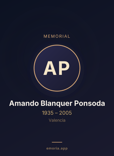 Memorial portrait of Amando Blanquer Ponsoda