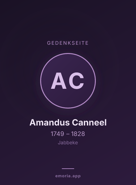 Gedenkportrait von Amandus Canneel