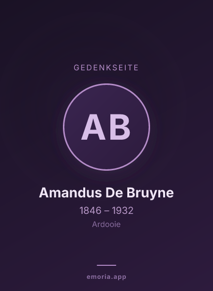 Gedenkportrait von Amandus De Bruyne