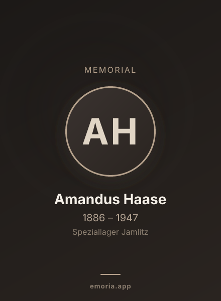 Memorial portrait of Amandus Haase