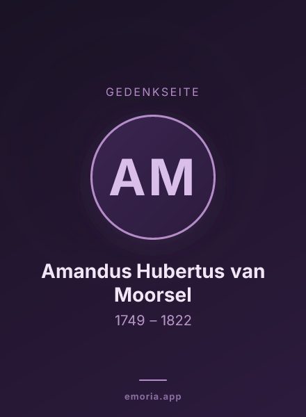 Gedenkportrait von Amandus Hubertus van Moorsel