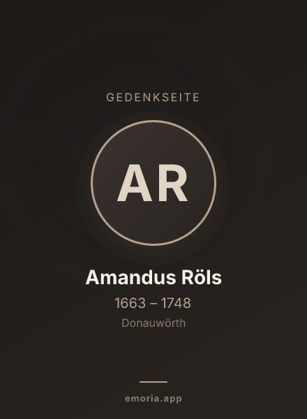 Gedenkportrait von Amandus Röls