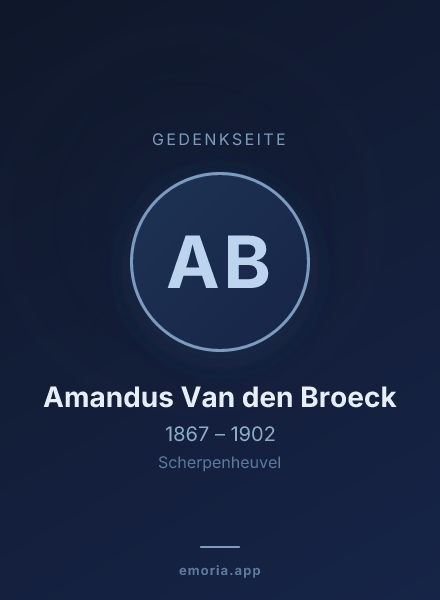Gedenkportrait von Amandus Van den Broeck
