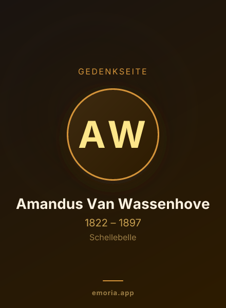 Gedenkportrait von Amandus Van Wassenhove