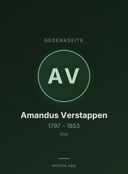 Gedenkportrait von Amandus Verstappen