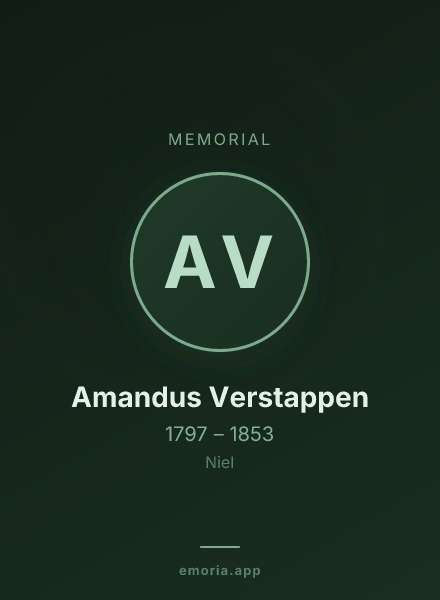 Memorial portrait of Amandus Verstappen