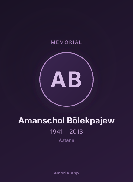 Memorial portrait of Amanschol Bölekpajew