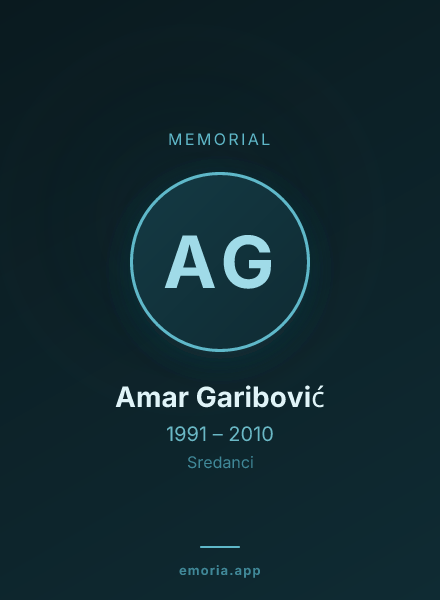Memorial portrait of Amar Garibović