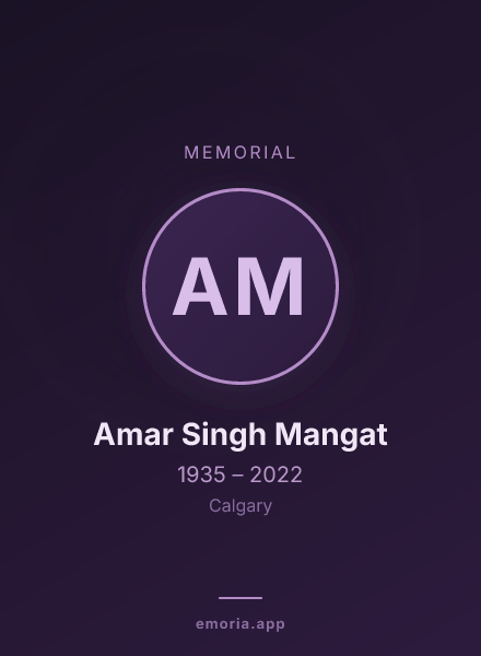 Memorial portrait of Amar Singh Mangat