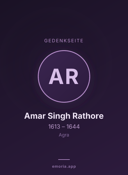 Gedenkportrait von Amar Singh Rathore