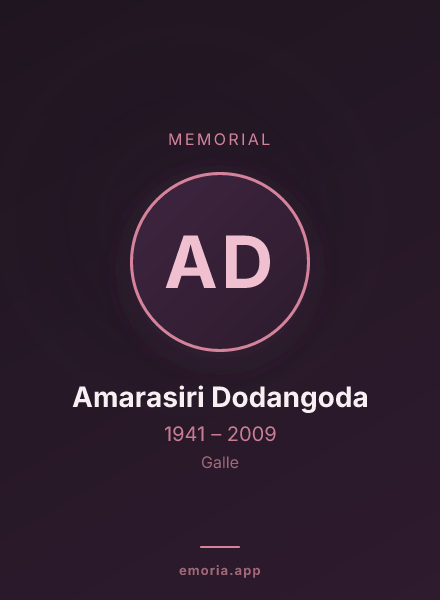 Memorial portrait of Amarasiri Dodangoda