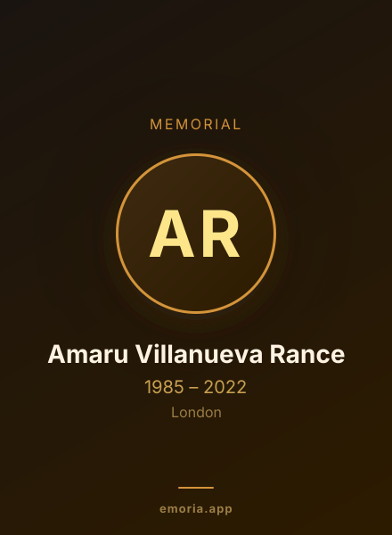 Memorial portrait of Amaru Villanueva Rance