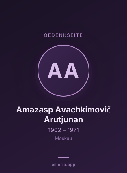 Gedenkportrait von Amazasp Avachkimovič Arutjunan